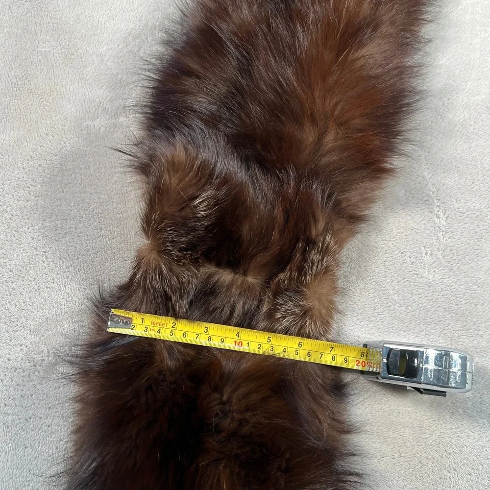 Au Renard Argente Vintage Brown Fox Fur Stole Wrap Scarf Luxury Formal 50s 60s
